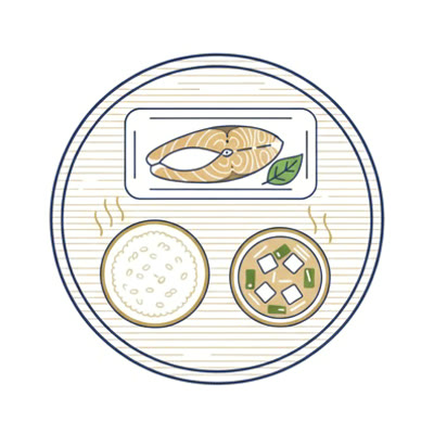 和食の献立のイラスト